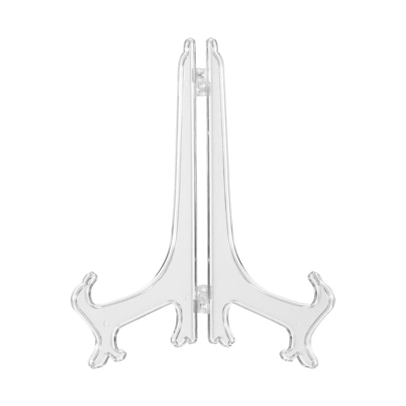 11 Inch Plastic Easel Stand, Display Plate Holders, Desktop Display Stand for Photo, Picture Frame, Card, Collectibles, Coins, Clear