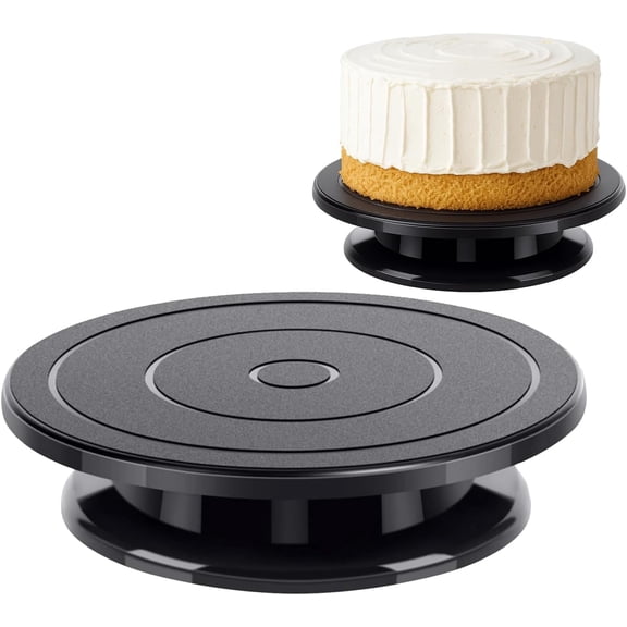 11 Inch Rotate Turntable, Revolving Cake Turntable, Cake Spinner Stand for Decorating, Display,Bakin (Black)