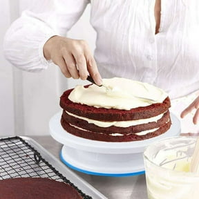 11 Inch Rotating Cake Turntable for Decorating - 6 Piece Cake Decorating Kit Includes 2 Icing Spatulas and 3 Scrapers