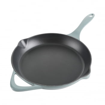 11 Inch Round Enameled Cast Iron Skillet, Ombre Green