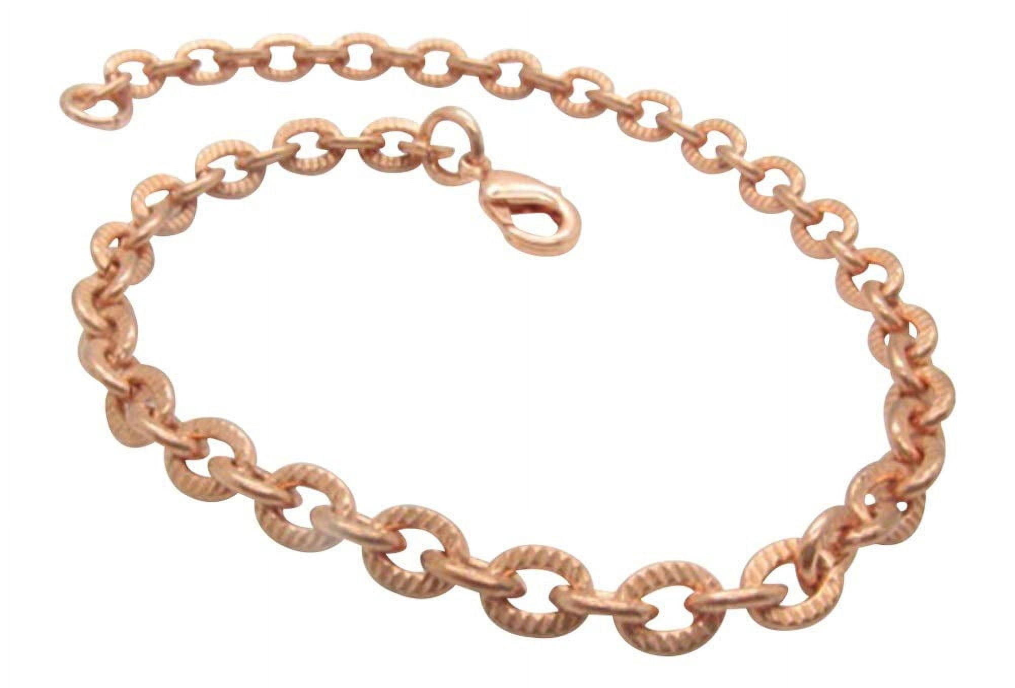 11 Inch Solid Copper Anklet, 3/16 of an inch wide, CA708G - Made in the USA.