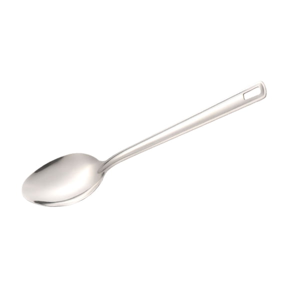 11 Inch Solid Stainless Steel Basting Spoon, Commercial Grade Large Serving Spoon, Heavy Duty Metal Cooking Spoon for Restaurants Buffets Catering, Durable Kitchen Utensil for Mixing Stirring
