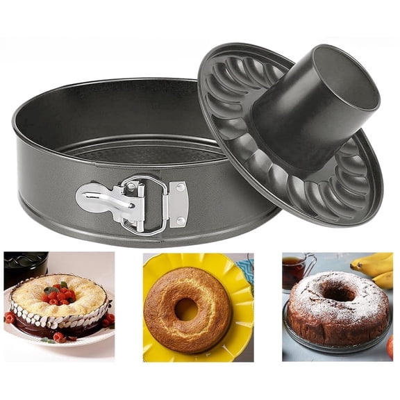 11 Inch Springform Pan ,Non-stick Cheesecake Pan and Ice-cream Cake Bakeware, Carbon Steel Tube Pan 2 in 1 with Removable Bottom