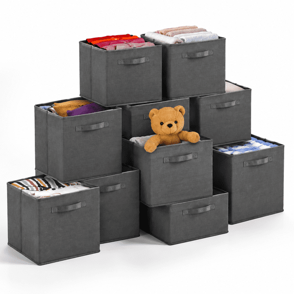 11 Inch Square Cube Storb(12 Pack) | Fabric Organizer Boxes