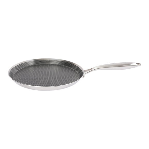 11 Inch Stainless Steel Crepe Pan, Nonstick Pancake Pan - Honeycomb Coating Flat Skillet, Induction Compatible with Aluminum Core, Even Heating for Pancakes, Eggs, Pizza