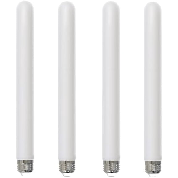 - 11 Inch T9 LED Tube Filament Light Bulb 5W (40W Equivalent) 400 Lumen E26 Medium Base 3000K Soft White Dimmable Wet Rated Pack of 4- Long Tubular Frosted Glass for Rustic Pendant Chandeliers