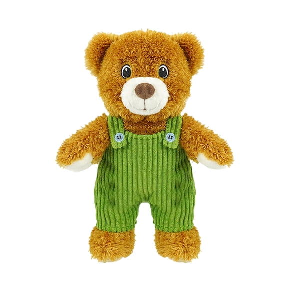 11 Inch Teddy Bear Plush Stuffed Animal Toy Wearing Green Corduroy Overalls Soft Furry Friend for Birthday Party Holiday Gift Decorations Office Desk Companion, Green