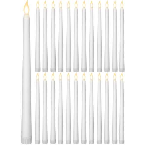 11 Inch White Basic Flameless Taper Candles