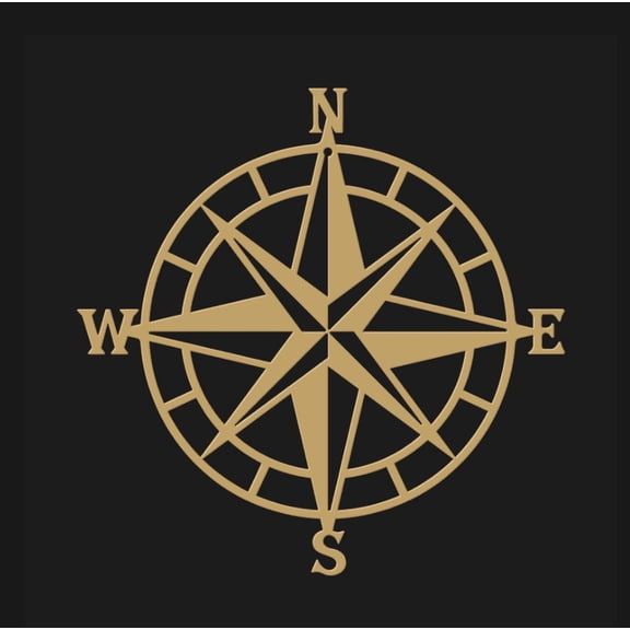 ESTART 11 inch Metal Nautical Compass Wall Decor, Gold Wall Art for Living Room Bedroom Office Porch Garden Patio