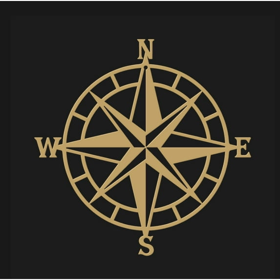 ESTART 11 inch Metal Nautical Compass Wall Decor, Gold Wall Art for Living Room, Bedroom, Office, Porch, Garden, Patio