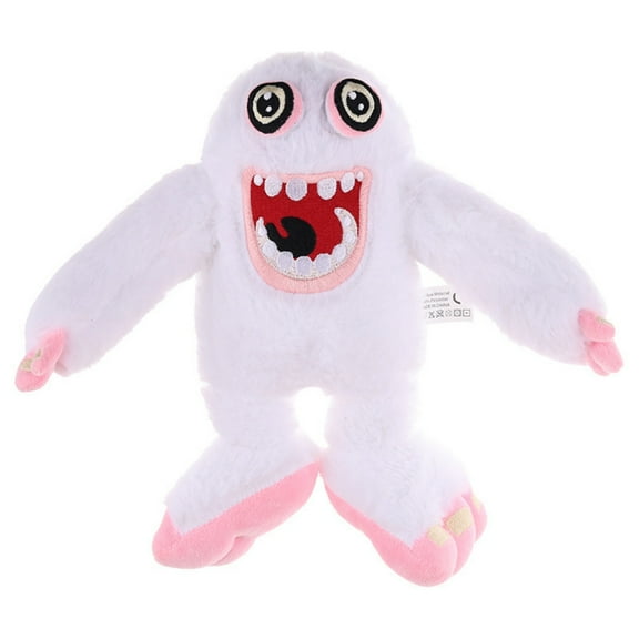 11 Inches Singing Monster Stuffed Plush-Sing Monster Toy (White Furry Monster)