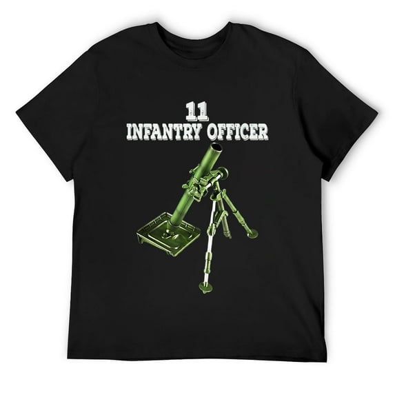 11 Infantry Officer Design WWII 60mm Mortar Infantryman T-Shirt Black