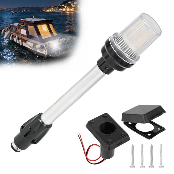 11'' LED Boat Stern Light, EEEkit 360 Marine Navigation Light Waterproof All-Round Pontoon Boat Anchor Light