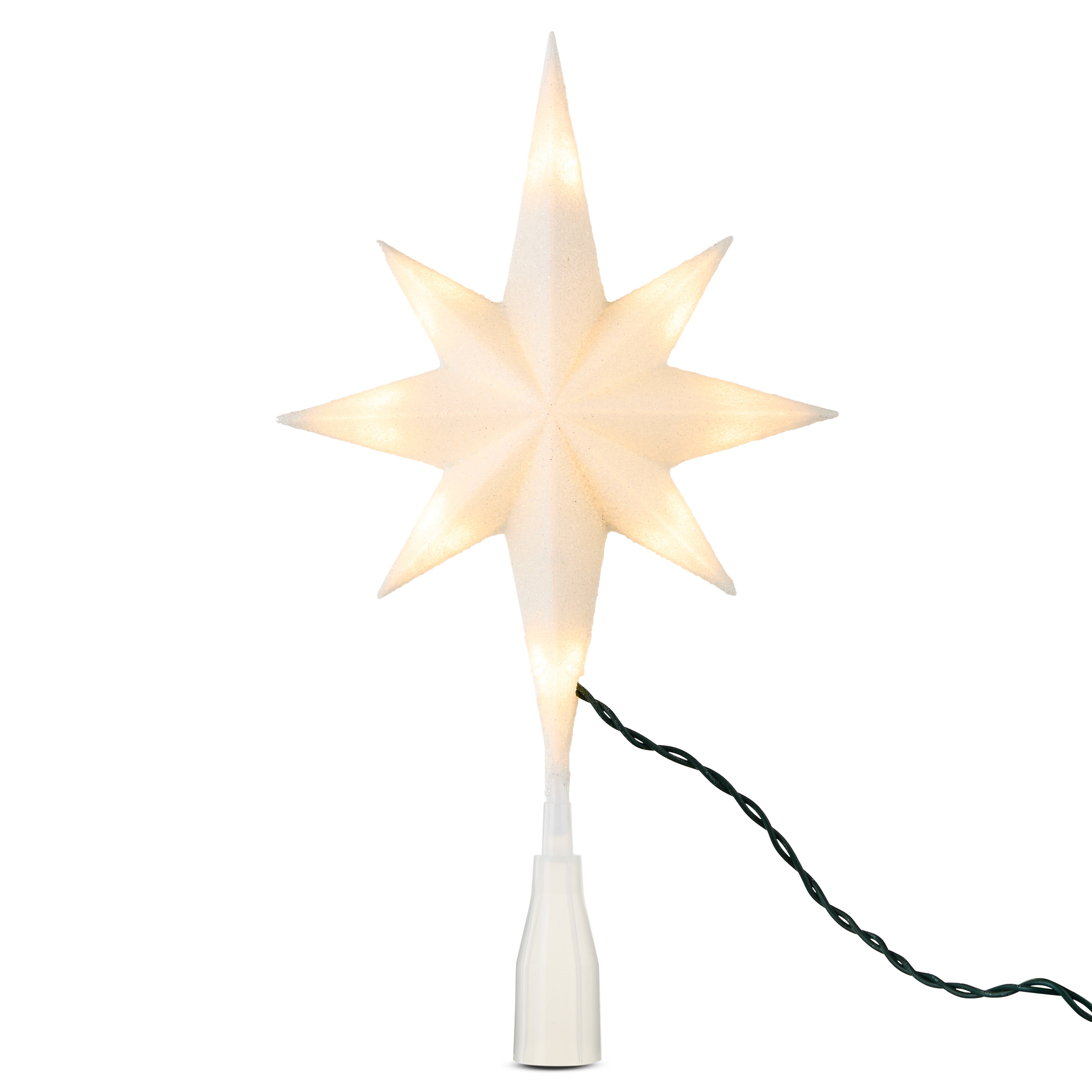 Frosted Star LED Christmas Tree Topper, 11", by Holiday Time