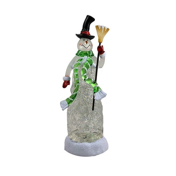 11" LED Lighted Color Changing Festive Snowman Christmas Glittering Snow Dome