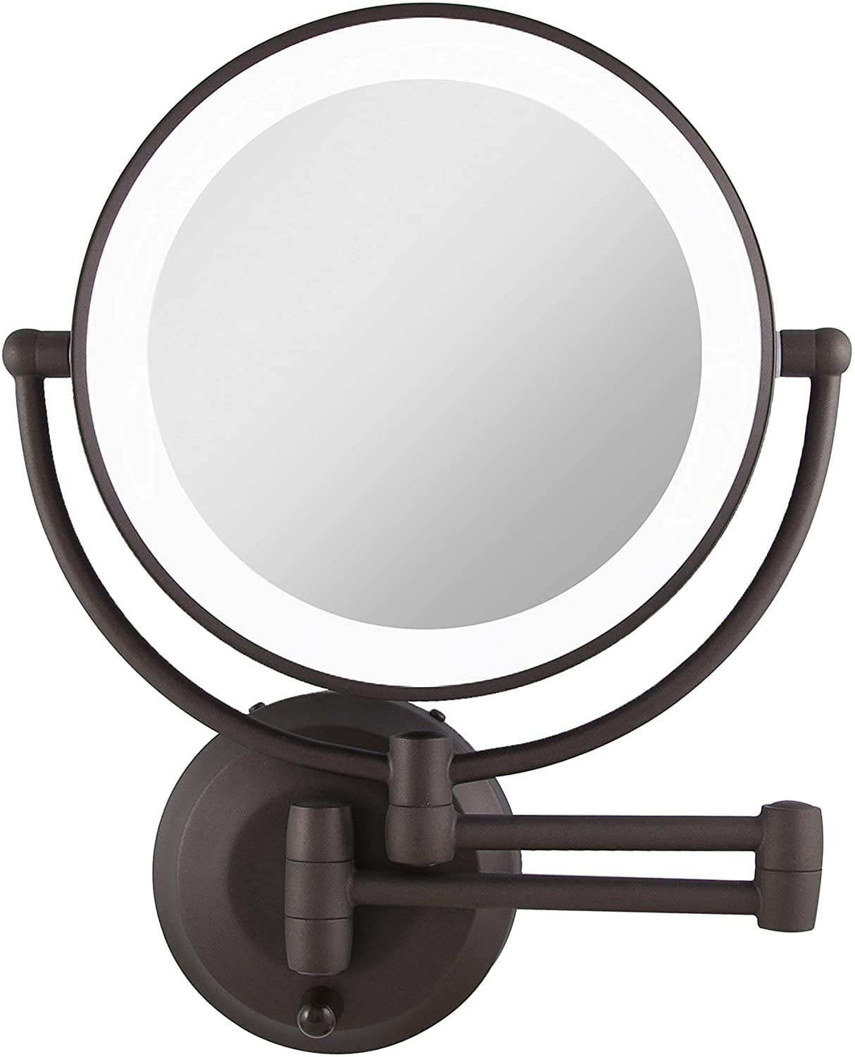 11" LED Wall Mounted Makeup Mirror 10X/1X Shaving Mirror Cordless or