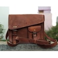 thumbnail image 1 of 11" Leather crossbody messenger office school side shoulder iPad bag for men and women, 1 of 5