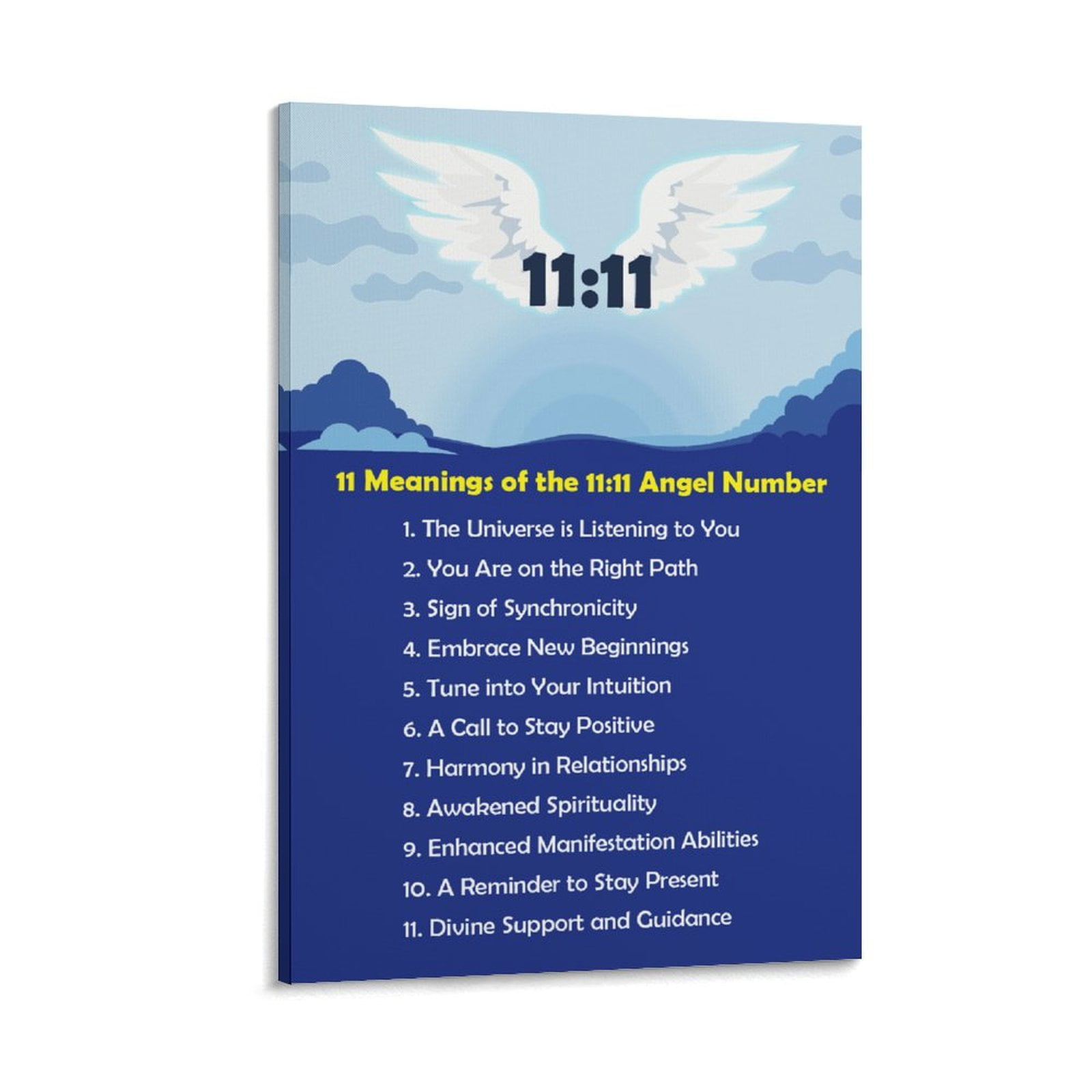 11 Meanings of The 1111 Angel Numbers Print Photo Art Painting