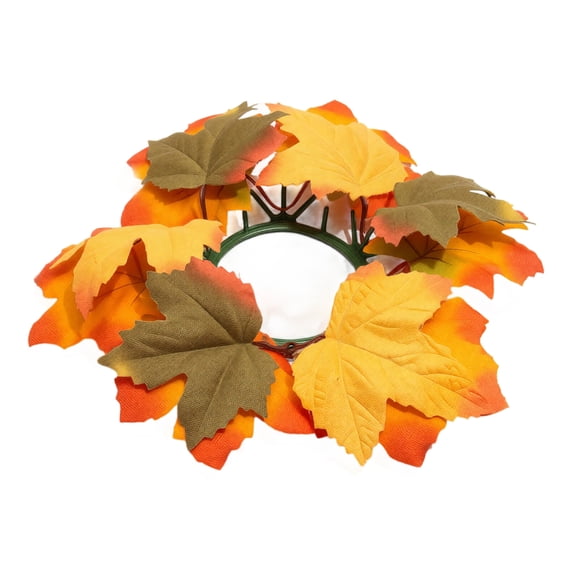 11" Mini Seasonal Greenery Ring, Fall Floral Candle Rings Mini Autumn Candle Rings Wreaths With Berries Table Centerpiece Fall Hanging Wreath for Farmhouse Table Front Door Indoor Decorations, B