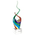 thumbnail image 1 of 11" MultiColor Art Glass Abstract Centerpiece on Crystal Base, 1 of 1