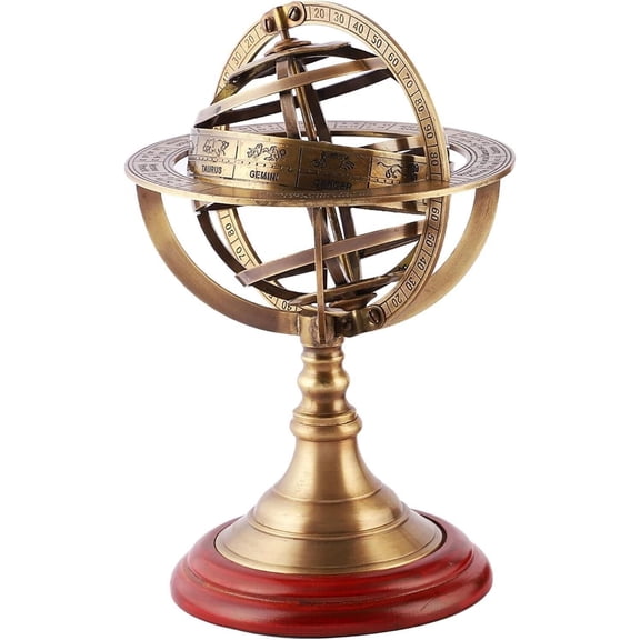 11" Nautical Brass Armillary Astrolabe Sphere Celestial Tabletop Armillary Antique Vintage Desktop Zodiac Armillary