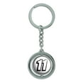 thumbnail image 1 of 11 Number Eleven Spinning Circle Metal Keychain, 1 of 1