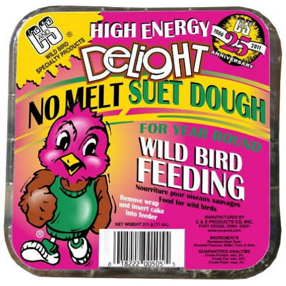 High Energy Delight Bird Suet Cake - No Melt, High Energy, Wild Bird - Single Piece, 11 oz