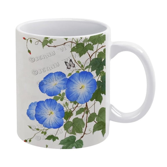 11 OZ Morning Glory Mug - Vibrant Floral Design, Perfect for Coffee and Tea, Great Addition to Your Kitchen Decor