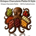 thumbnail image 1 of 11" Octopus Charcuterie Platter,Ocean Themed Cheese Bread Board,Unique Octopus Design Wood Serving Tray,Gift For Seafood Lovers & Entertainers(A), 1 of 5
