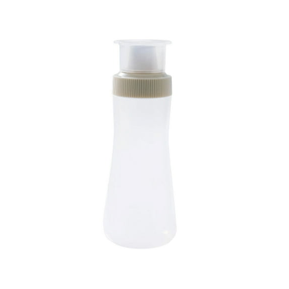 11-Ounce Plastic Condiment Squeeze Bottles with Flip Top, 6-Pack Reusable Dispensers for Oil, Icing, Sauces, and Liquids ( Beige )