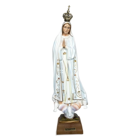 11" Our Lady of Fatima Statue - Hand Painted (Painted Eyes)