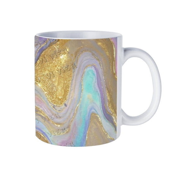 11 Oz Abstract Marble Grain Coffee Mug, Stylish Porcelain Mug for Daily Enjoyment