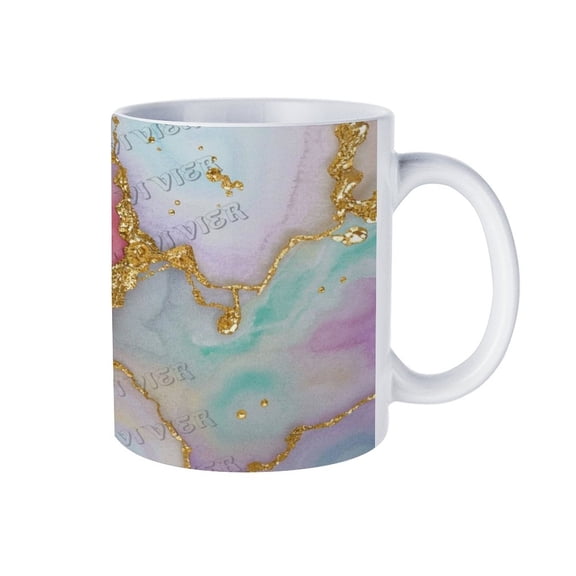 11 Oz Abstract Marble Grain Pictures Ceramic Mug, Giftable Mug for Coffee Enthusiasts
