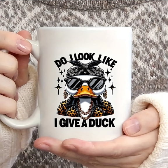 11 Oz Ceramic Coffee Cup 'Do I Look Like A Duck Matters? ' - Mango Easy to Grab, Perfect Gift for Birthday and Parents