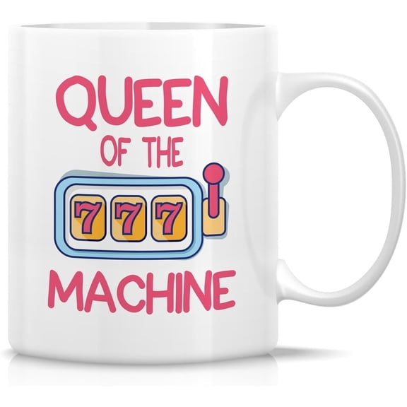 11 Oz Ceramic Coffee Cup - Hilarious Gift for Slot Machine Queens - Ideal for Jackpot Gambler, Casino Enthusiast - Birthday, Holiday Gift For Mom, Grandma