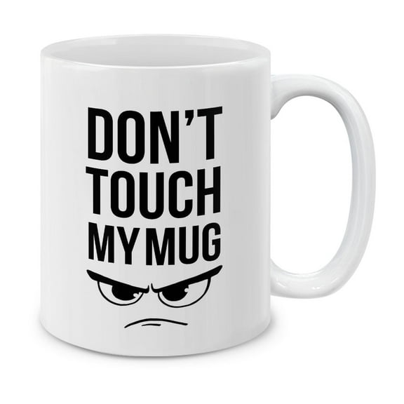 WIRESTER 11oz 325ml Ceramic Tea Cup Coffee Mug With Handgrip For Gift, Birthday, Anniversary, Christmas - Don't Touch My Mug (Style 2)
