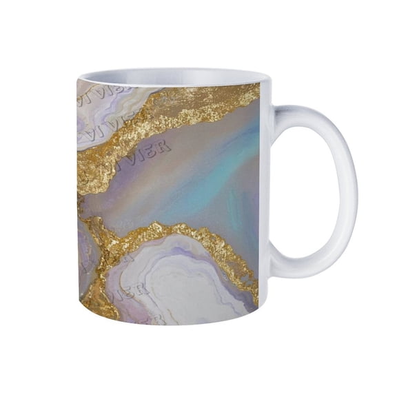 11 Oz Colorful Marble Ceramic Mug, Elegant Mug for Office & Home Coffee Time