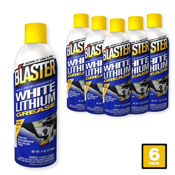 11 Oz. High-Performance White Lithium Grease Spray (Pack of 6)