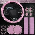 11 Pcs Bling Car Accessories For Women Bling Car Accessories Set Glitter Steering Wheel Cover