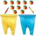 thumbnail image 1 of 11 PCS Granny Pants Yard Game Set , 2 Oversized Pants with 8 Colorful Bouncy Balls & Air Pump, Outdoor Tossing Games for Family Easter Party, Carnival, Reunion & Backyard Fun, 1 of 6