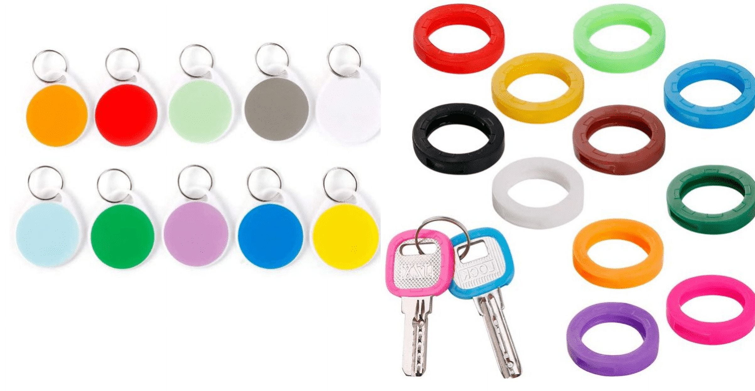 11 PCS Key Caps, 50 Pack Plastic Key Tags, Key Identification Keys For