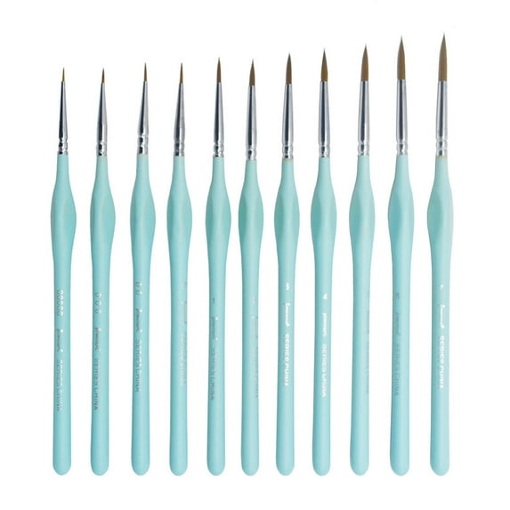 11 PCS MINIATURE DETAIL PAINT BRUSH SET Ultra Fine Three Sided Line Marker Watercolor Watercolor Gouache Fine Brush Mothers Day Gifts Teacher Appreciation Gifts House