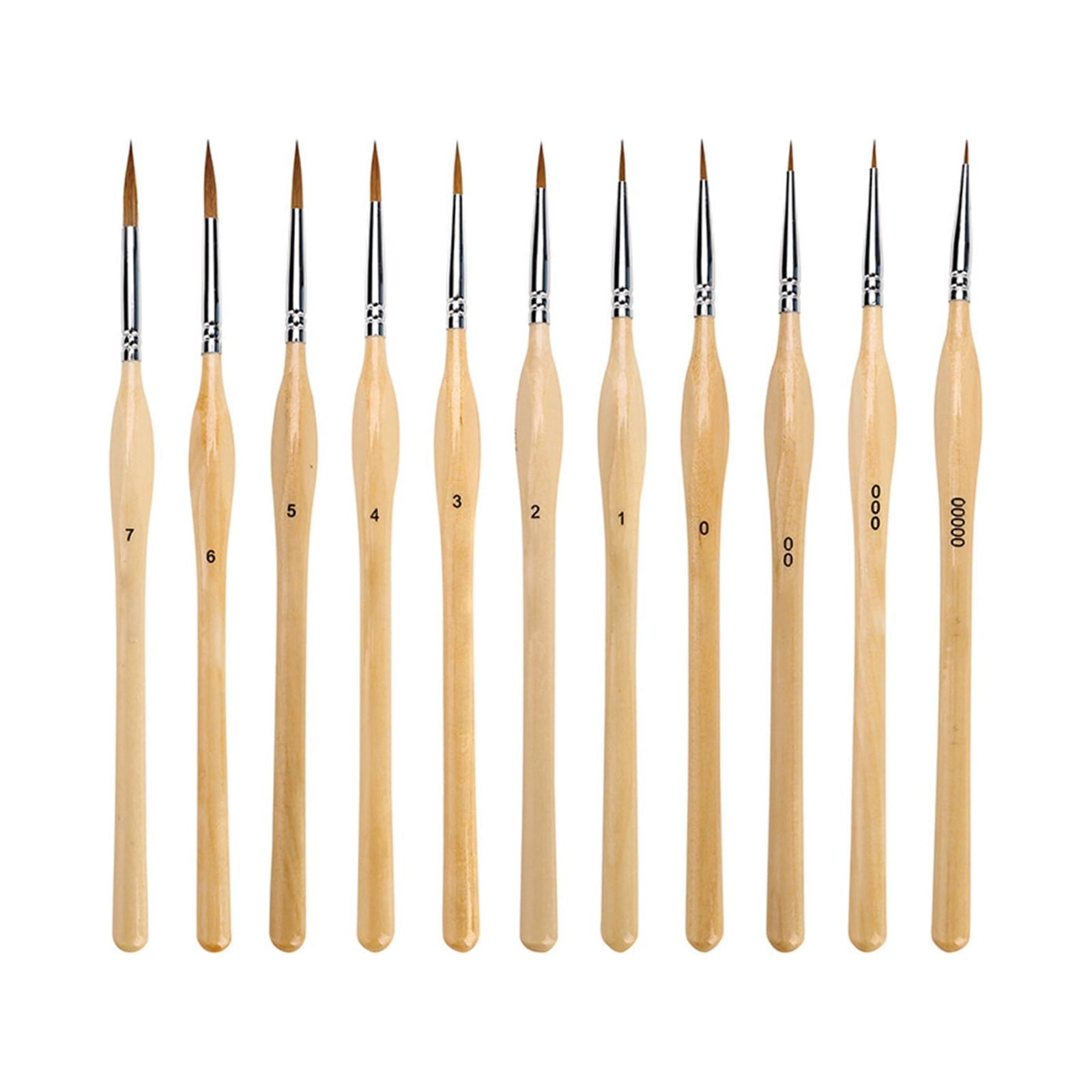 11 PCS MINIATURE DETAIL PAINT BRUSH SET Ultra Fine Three Sided Line Marker Watercolor Watercolor