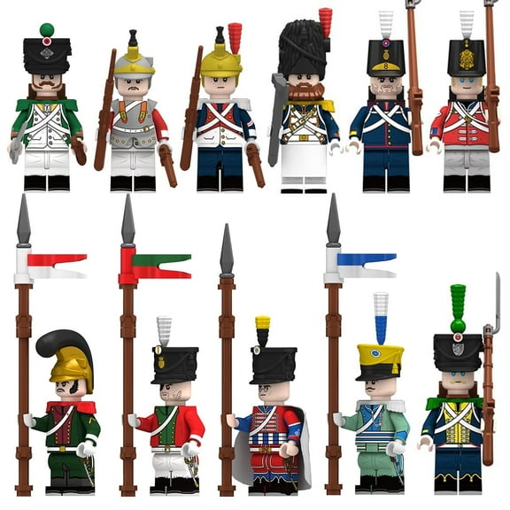 11 PCS Napoleon Wars French Lancer Spanish Cuirasier Soldiers Minifigures Collection Building Blocks Toys Set