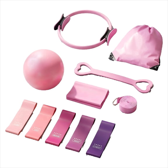 Pilates Essentials Kit for Women Home Workout Set with Pilates Ring, Ball Set, Booty Bands & Yoga Bands for Stretching