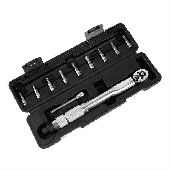 11 PCS Precise Scale Torque Wrench Set 1/4Inch Drive Ratchet Repair Toolbox Kit 5-25Nm Quick-Change for Car