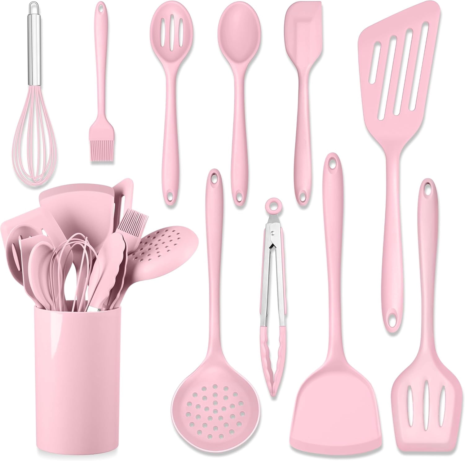 11 PCS Silicone Cooking Utensils Set, Heat Resistant Kitchen Utensils ...