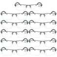 thumbnail image 1 of 11 PK Men's Blue Light Blocking Reading Glasses - Rectangular Metal Half-Frame - Spring Hinge Readers +1.25, 1 of 6
