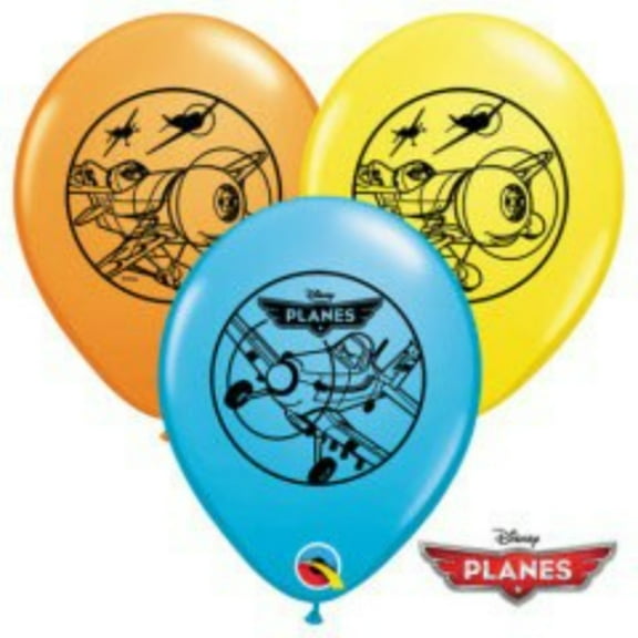 11" PLANES Latex Assortment Party Supplies Decorations Balloon - Pack of 6
