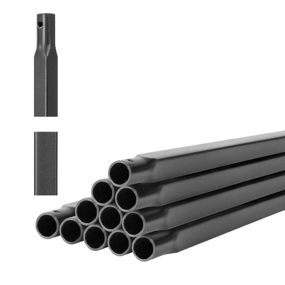 11 Pack 44 Inch Durable Carbon Steel Stair Balusters 0.5 Inch Indoor Square Metal Spindle Railing Corrosion Proof Hollow Deck Railing with Pre Drilled Holes Matte Black